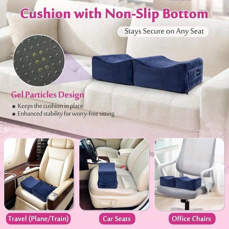 AOSSA BBL Pillow Brazilian Butt Lift Pillow After Surgery Seat Cushion Butt Pillow for Sitting Driving Post Recovery Booty Pillows Chair Butt Lift Buttocks Foam Cushion (Blue) - Image 4